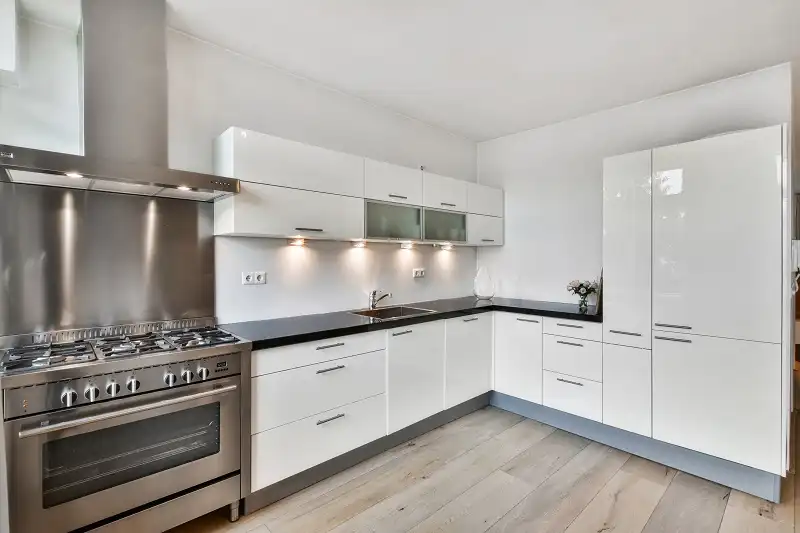 Kitchen with new cabinets and island